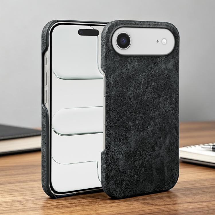 For iPhone Air Retro-skin Magnetic Vegan Leather Back Phone Case