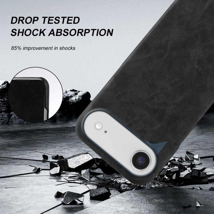 For iPhone Air Retro-skin Magnetic Vegan Leather Back Phone Case
