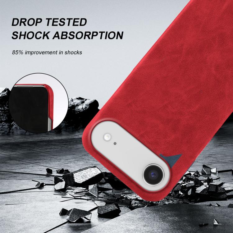 For iPhone Air Retro-skin Magnetic Vegan Leather Back Phone Case