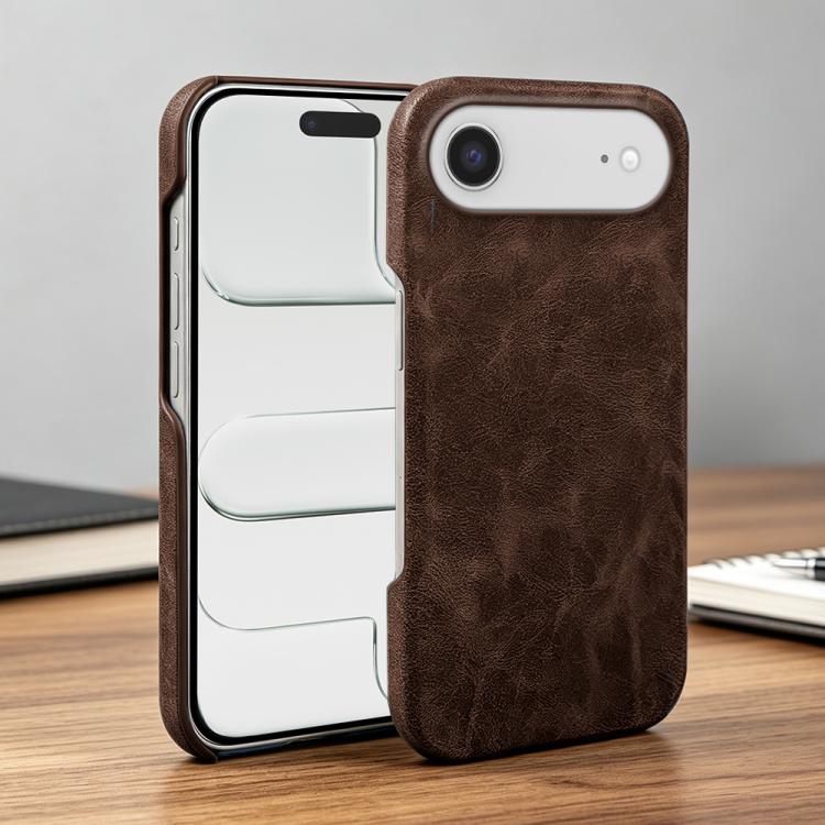 For iPhone Air Retro-skin Magnetic Vegan Leather Back Phone Case