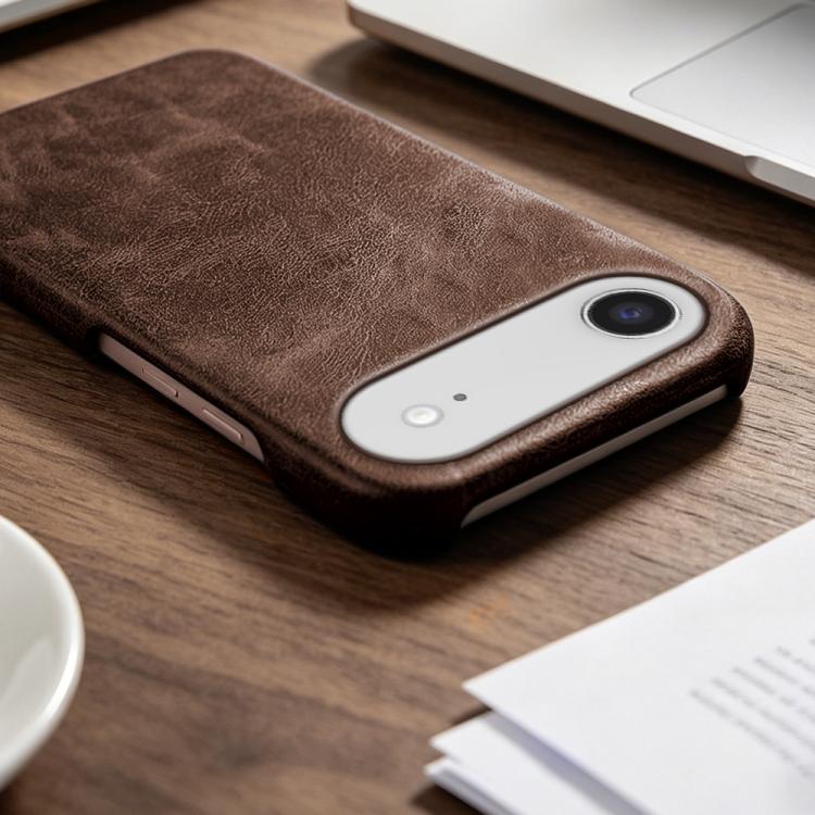 For iPhone Air Retro-skin Magnetic Vegan Leather Back Phone Case