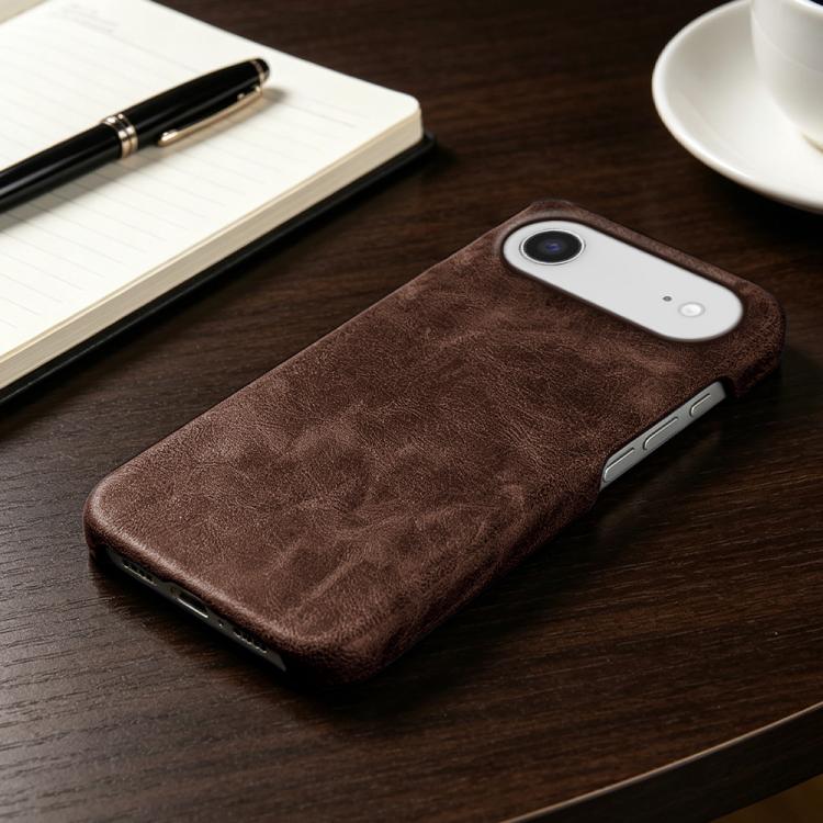 For iPhone Air Retro-skin Magnetic Vegan Leather Back Phone Case