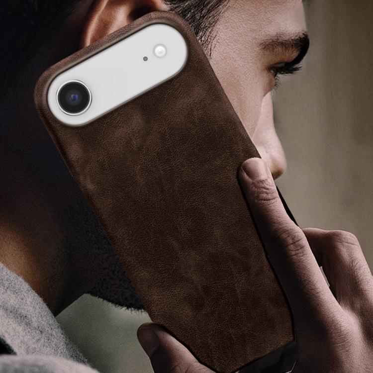 For iPhone Air Retro-skin Magnetic Vegan Leather Back Phone Case