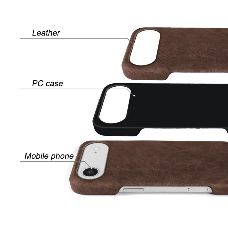 For iPhone Air Retro-skin Magnetic Vegan Leather Back Phone Case