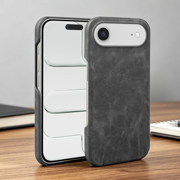 For iPhone Air Retro-skin Magnetic Vegan Leather Back Phone Case