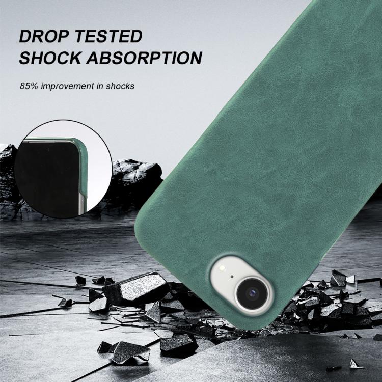 For iPhone 17e / 16e Retro-skin Magnetic Vegan Leather Back Phone Case