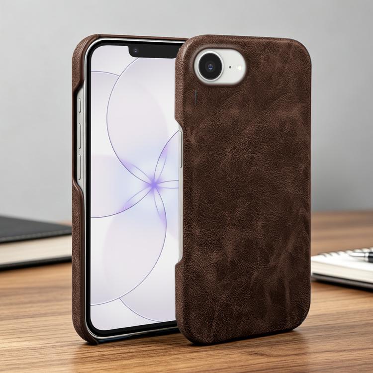 For iPhone 17e / 16e Retro-skin Magnetic Vegan Leather Back Phone Case