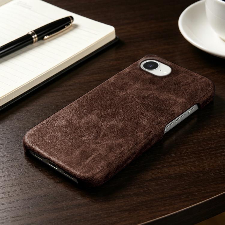 For iPhone 17e / 16e Retro-skin Magnetic Vegan Leather Back Phone Case