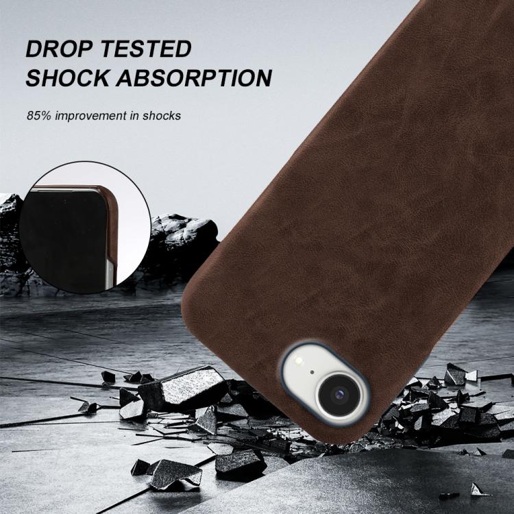 For iPhone 17e / 16e Retro-skin Magnetic Vegan Leather Back Phone Case