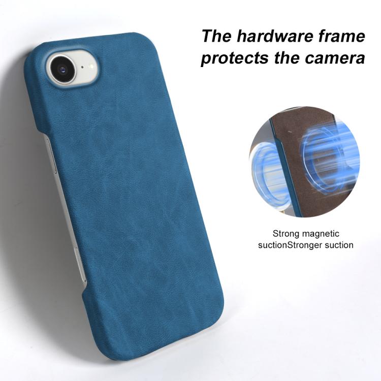 For iPhone 17e / 16e Retro-skin Magnetic Vegan Leather Back Phone Case