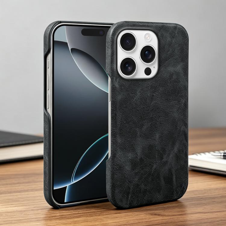 For iPhone 16 Pro Max Retro-skin Magnetic Vegan Leather Back Phone Case