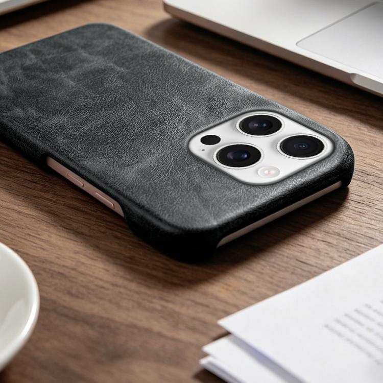 For iPhone 16 Pro Max Retro-skin Magnetic Vegan Leather Back Phone Case