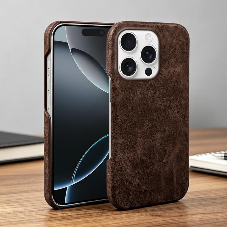 For iPhone 16 Pro Max Retro-skin Magnetic Vegan Leather Back Phone Case