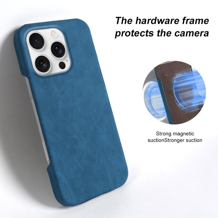 For iPhone 16 Pro Max Retro-skin Magnetic Vegan Leather Back Phone Case