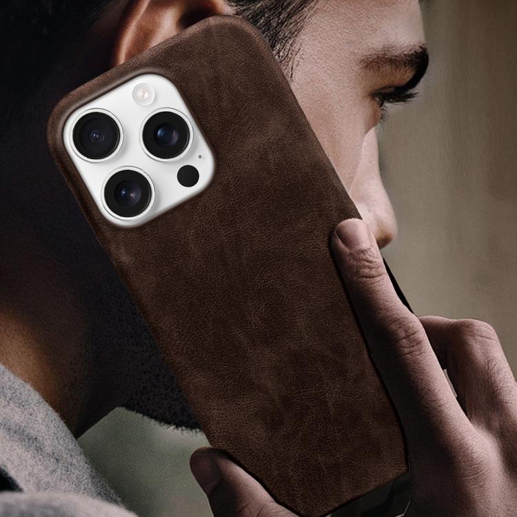 For iPhone 16 Pro Retro-skin Magnetic Vegan Leather Back Phone Case