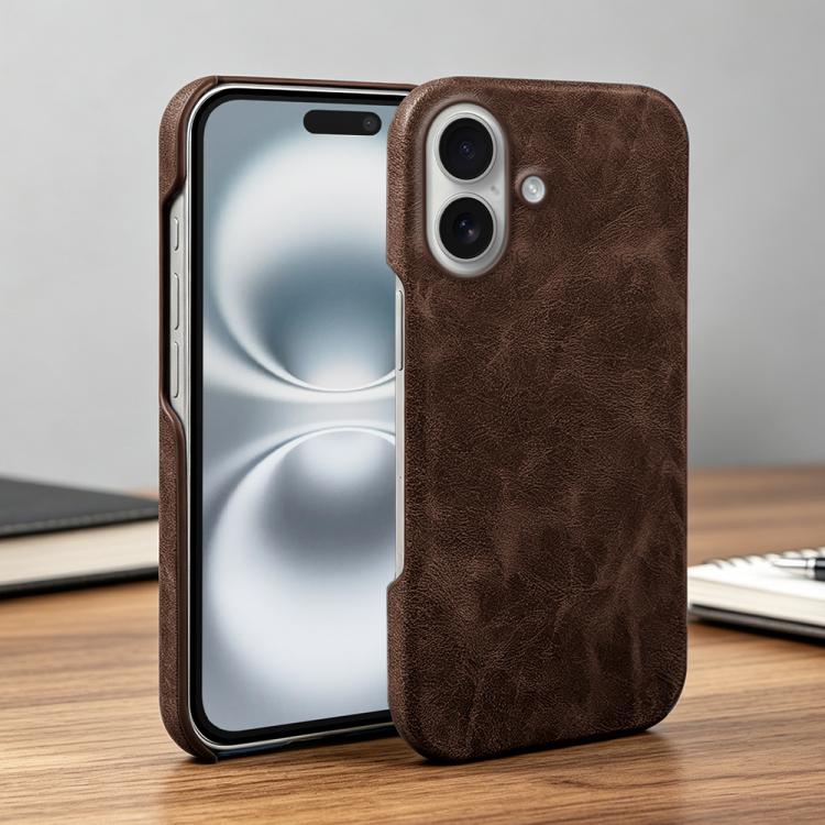 For iPhone 16 Retro-skin Magnetic Vegan Leather Back Phone Case
