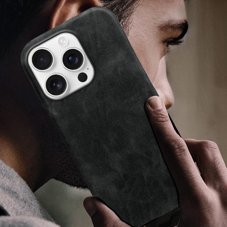 For iPhone 15 Pro Max Retro-skin Magnetic Vegan Leather Back Phone Case