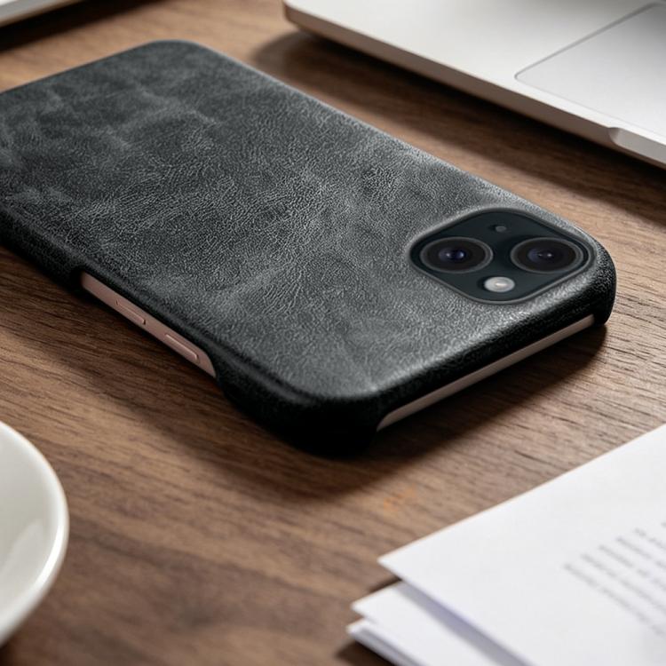 For iPhone 15 Plus Retro-skin Magnetic Vegan Leather Back Phone Case