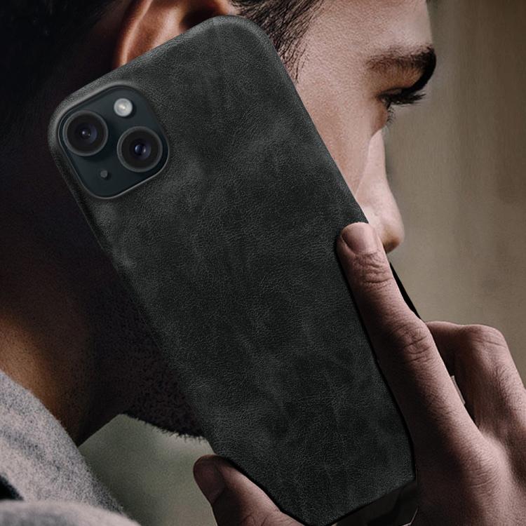 For iPhone 15 Plus Retro-skin Magnetic Vegan Leather Back Phone Case