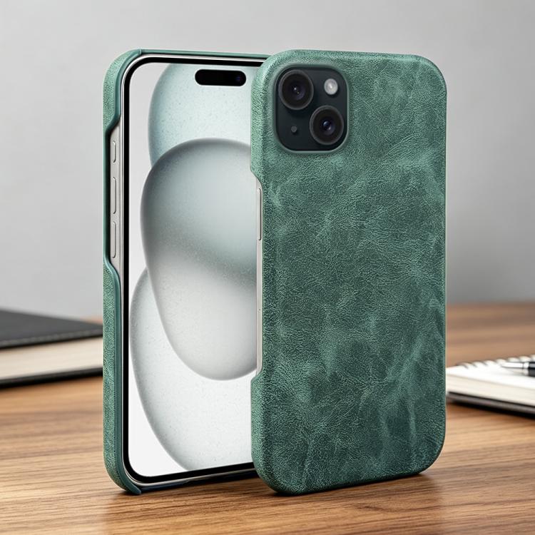 For iPhone 15 Plus Retro-skin Magnetic Vegan Leather Back Phone Case