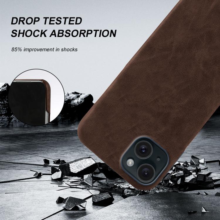 For iPhone 15 Plus Retro-skin Magnetic Vegan Leather Back Phone Case