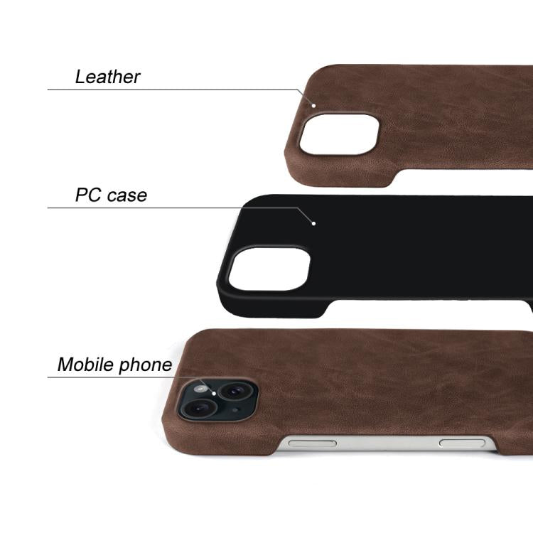 For iPhone 15 Plus Retro-skin Magnetic Vegan Leather Back Phone Case