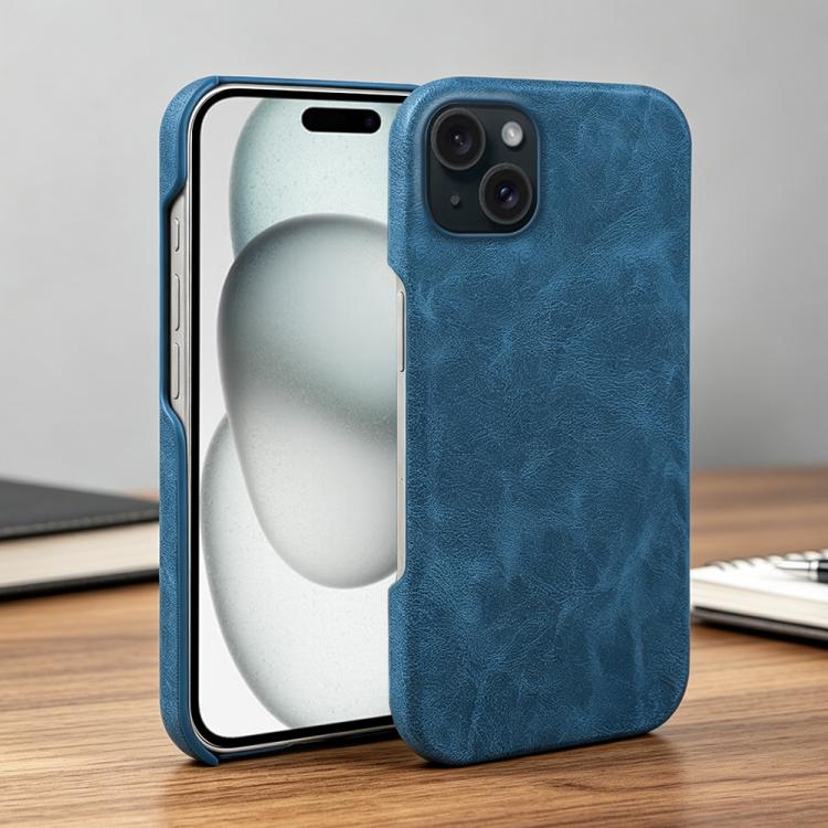 For iPhone 15 Plus Retro-skin Magnetic Vegan Leather Back Phone Case