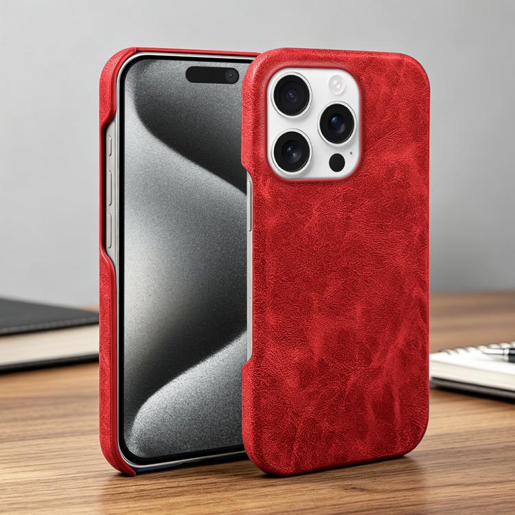 For iPhone 15 Pro Retro-skin Magnetic Vegan Leather Back Phone Case