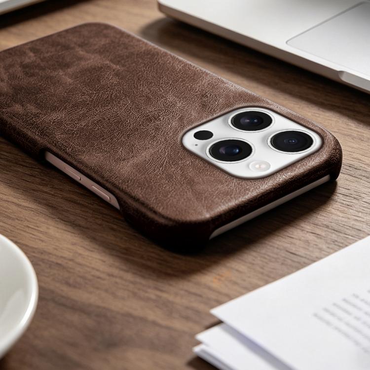 For iPhone 15 Pro Retro-skin Magnetic Vegan Leather Back Phone Case