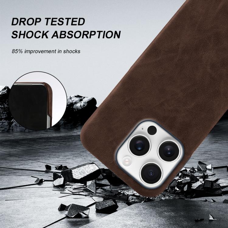 For iPhone 15 Pro Retro-skin Magnetic Vegan Leather Back Phone Case