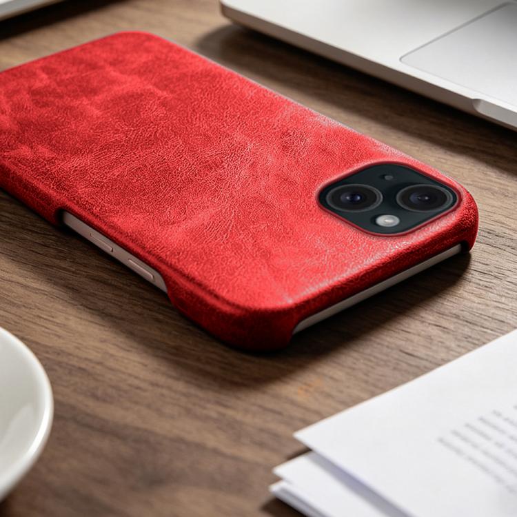 For iPhone 15 Retro-skin Magnetic Vegan Leather Back Phone Case