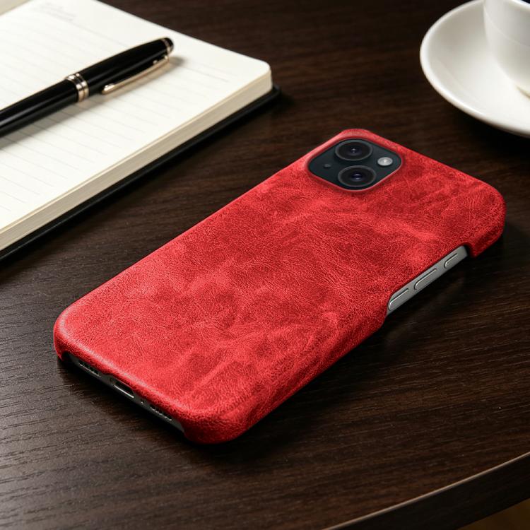 For iPhone 15 Retro-skin Magnetic Vegan Leather Back Phone Case
