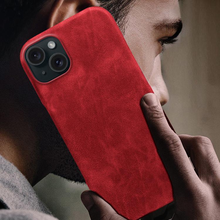 For iPhone 15 Retro-skin Magnetic Vegan Leather Back Phone Case