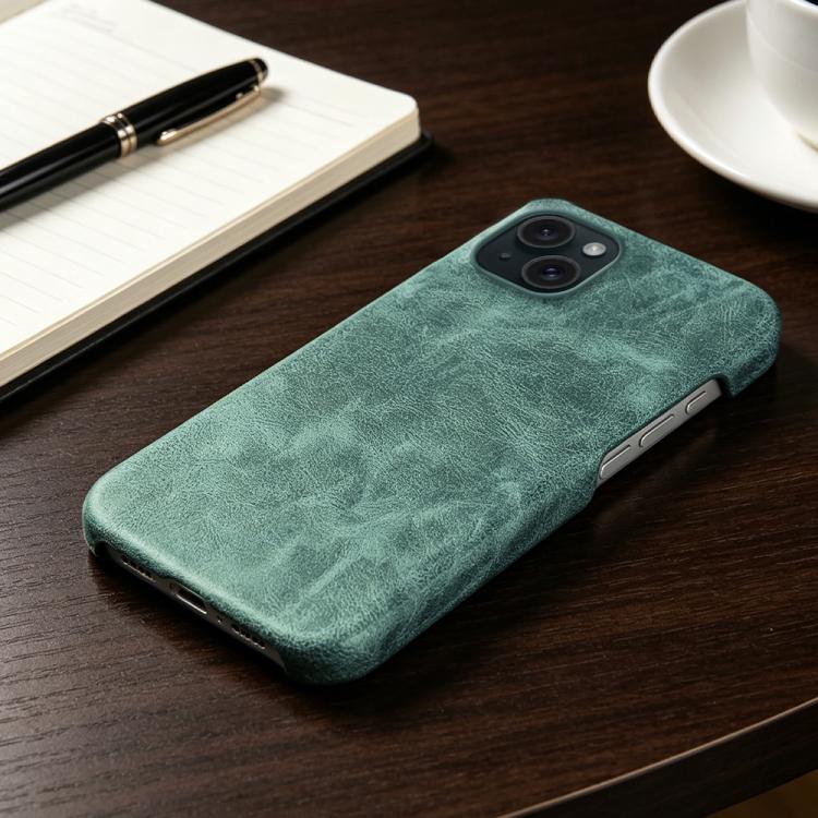 For iPhone 15 Retro-skin Magnetic Vegan Leather Back Phone Case