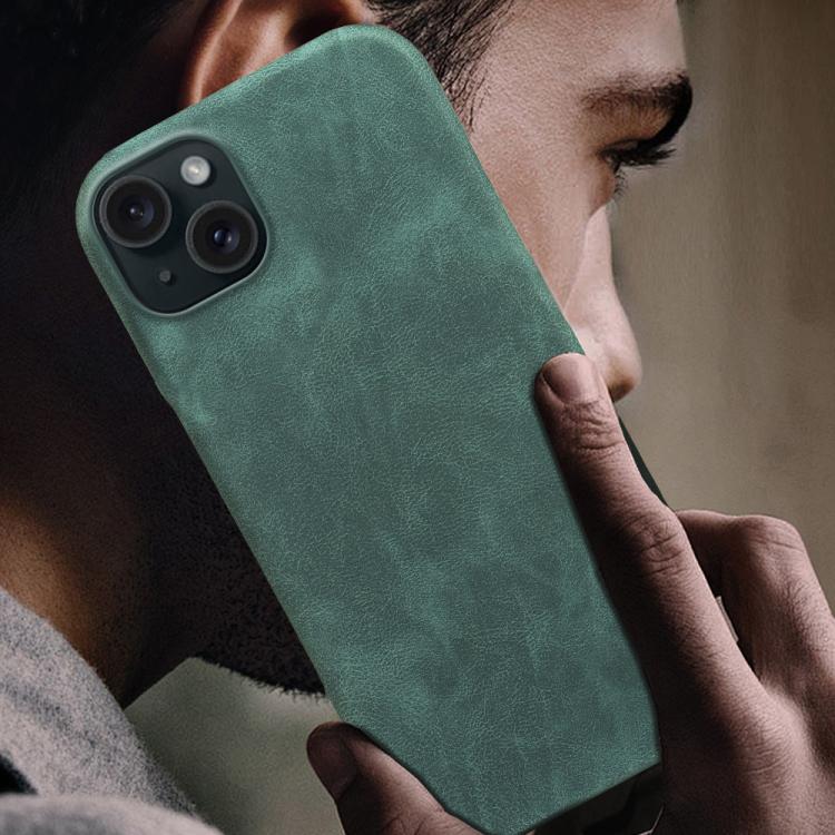 For iPhone 15 Retro-skin Magnetic Vegan Leather Back Phone Case