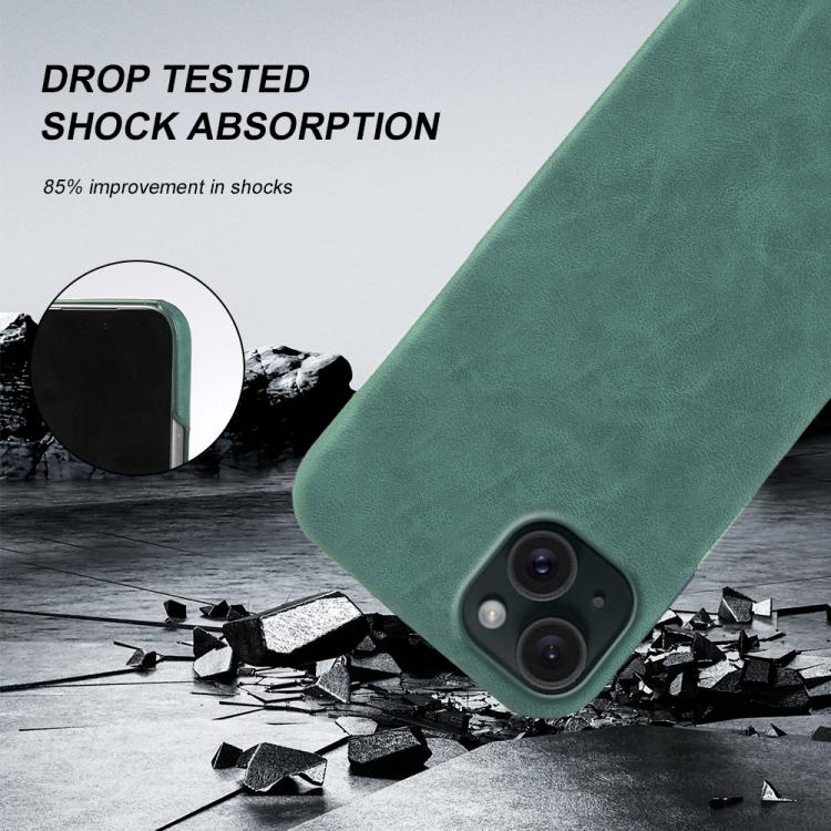 For iPhone 15 Retro-skin Magnetic Vegan Leather Back Phone Case