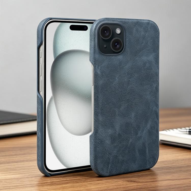 For iPhone 15 Retro-skin Magnetic Vegan Leather Back Phone Case