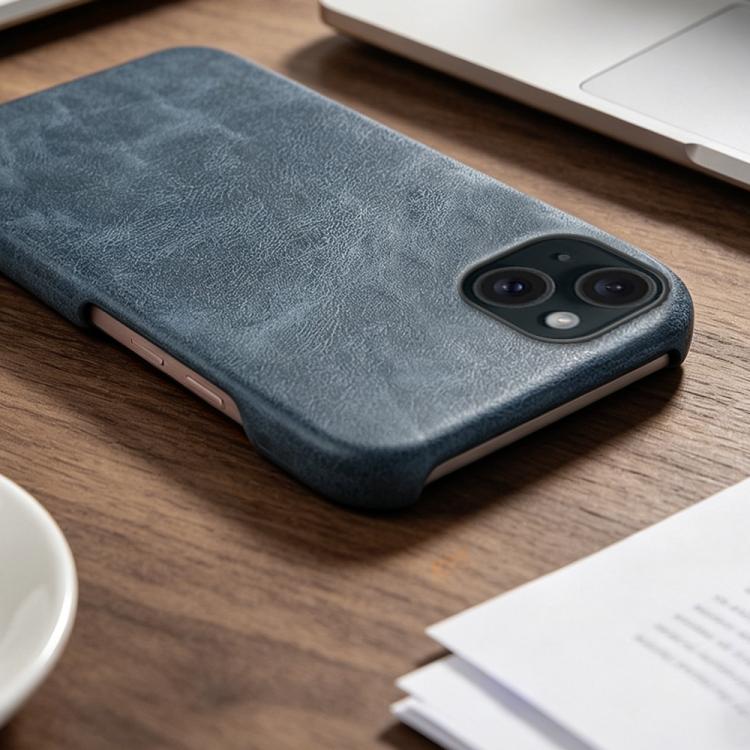 For iPhone 15 Retro-skin Magnetic Vegan Leather Back Phone Case