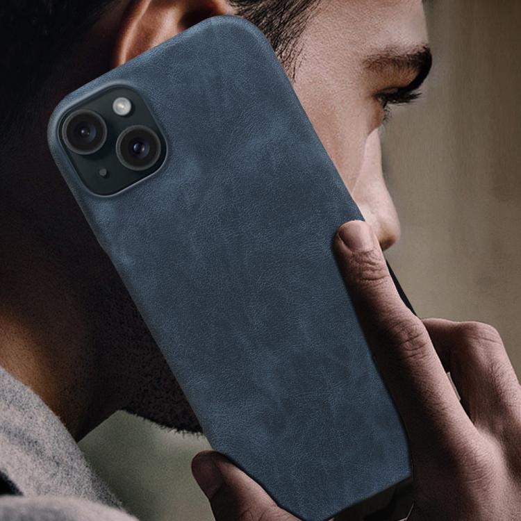 For iPhone 15 Retro-skin Magnetic Vegan Leather Back Phone Case