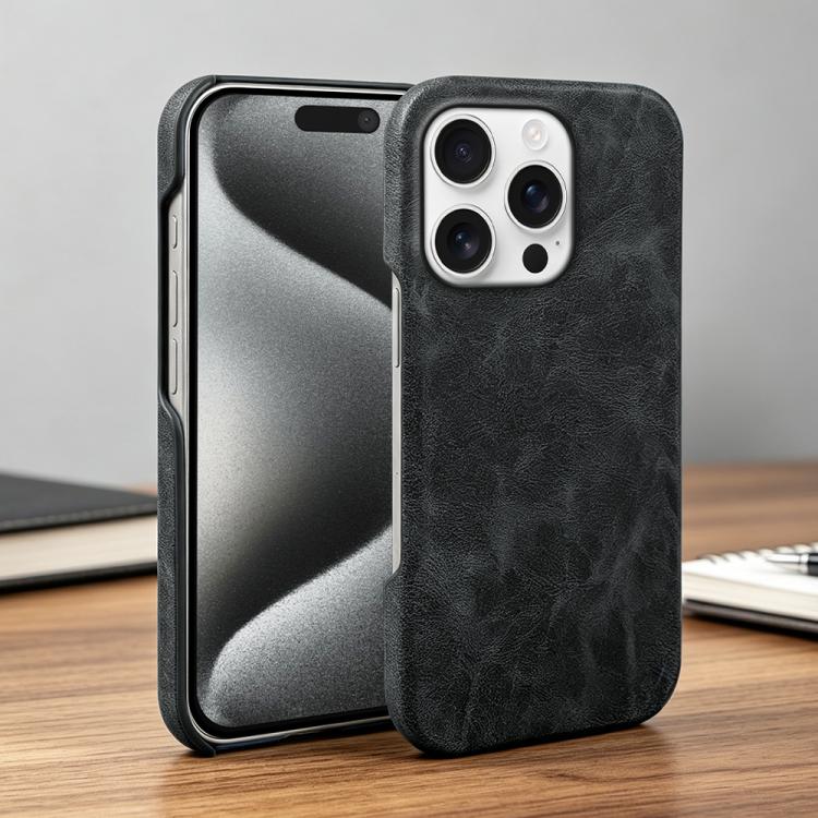For iPhone 14 Pro Max Retro-skin Magnetic Vegan Leather Back Phone Case