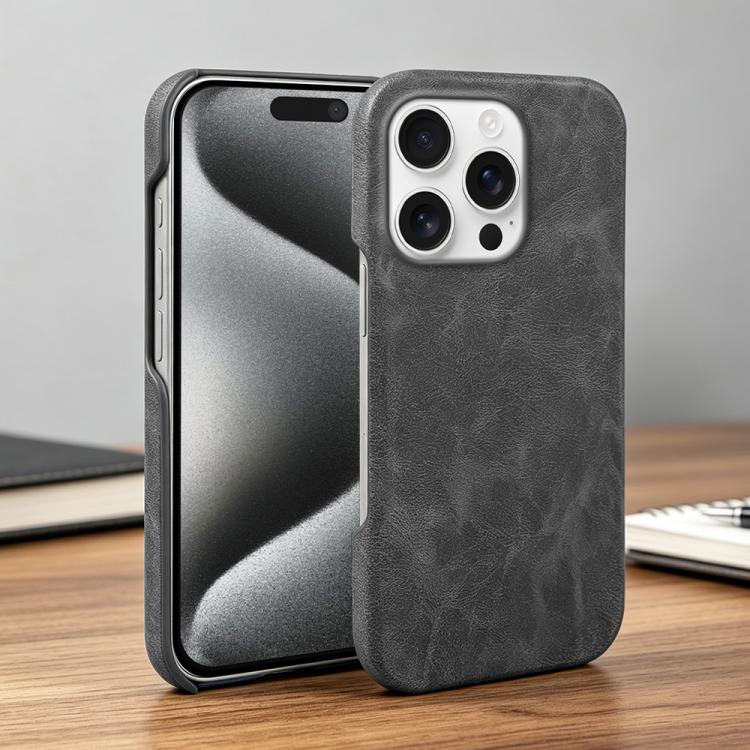 For iPhone 14 Pro Max Retro-skin Magnetic Vegan Leather Back Phone Case