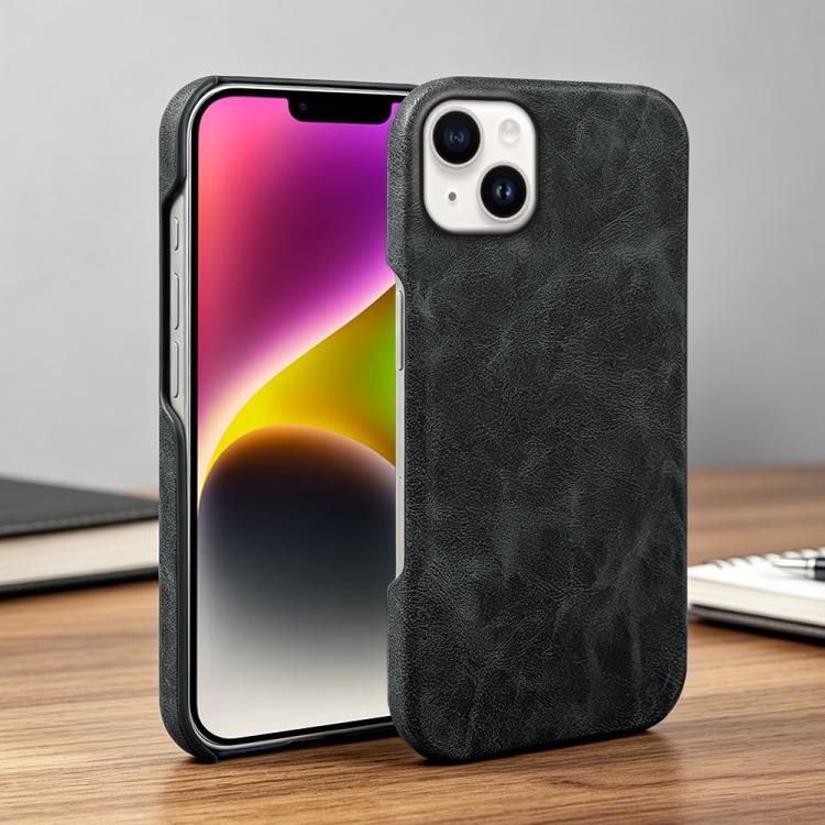 For iPhone 14 Plus Retro-skin Magnetic Vegan Leather Back Phone Case
