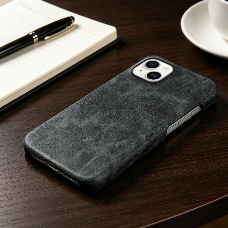 For iPhone 14 Plus Retro-skin Magnetic Vegan Leather Back Phone Case