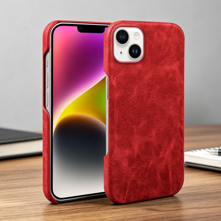 For iPhone 14 Plus Retro-skin Magnetic Vegan Leather Back Phone Case
