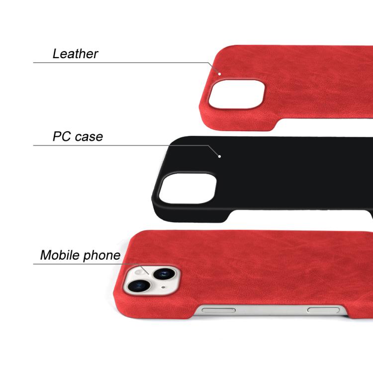 For iPhone 14 Plus Retro-skin Magnetic Vegan Leather Back Phone Case