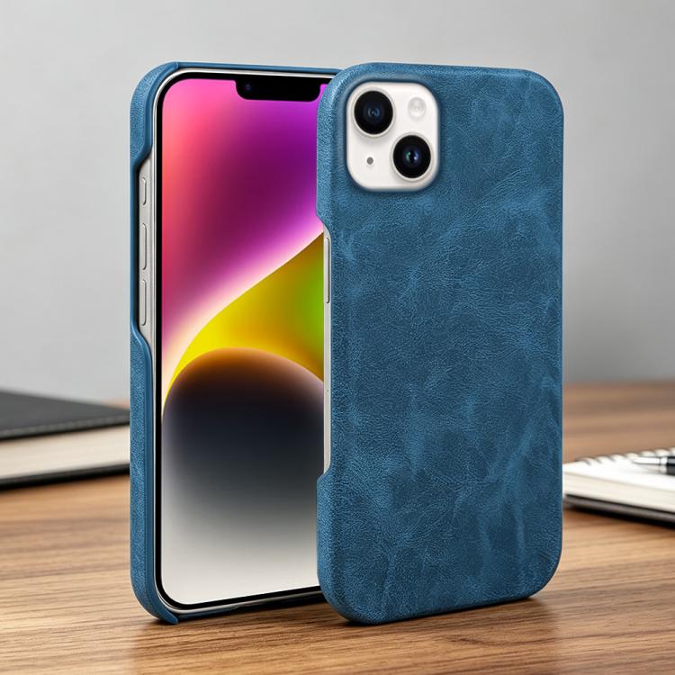 For iPhone 14 Plus Retro-skin Magnetic Vegan Leather Back Phone Case