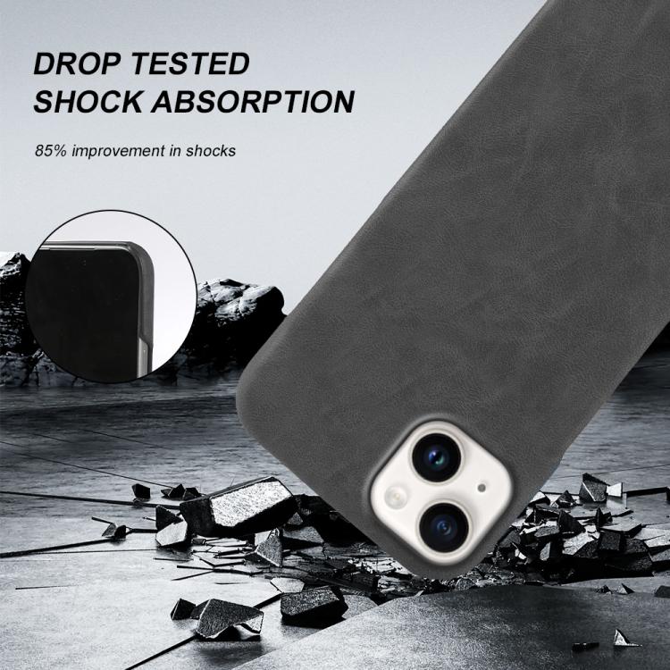For iPhone 14 Plus Retro-skin Magnetic Vegan Leather Back Phone Case