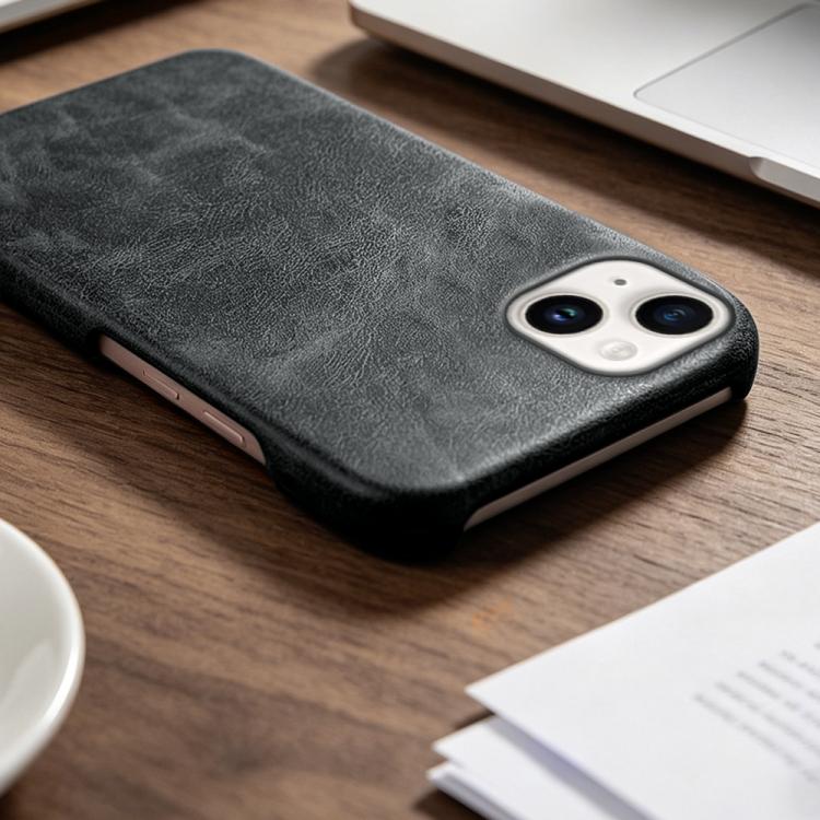 For iPhone 14 Retro-skin Magnetic Vegan Leather Back Phone Case