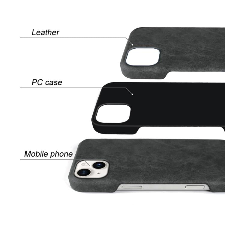 For iPhone 14 Retro-skin Magnetic Vegan Leather Back Phone Case