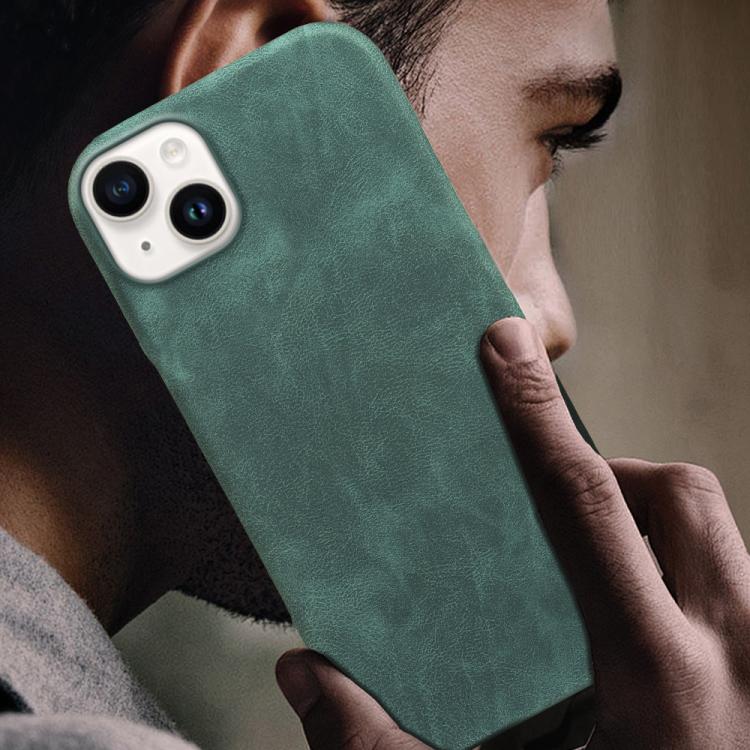 For iPhone 14 Retro-skin Magnetic Vegan Leather Back Phone Case